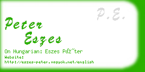 peter eszes business card